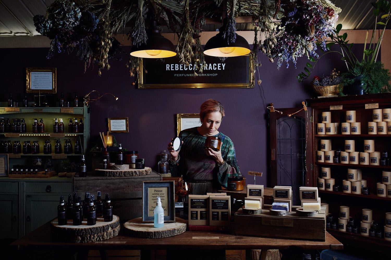 lovely shop with products smelling her candles