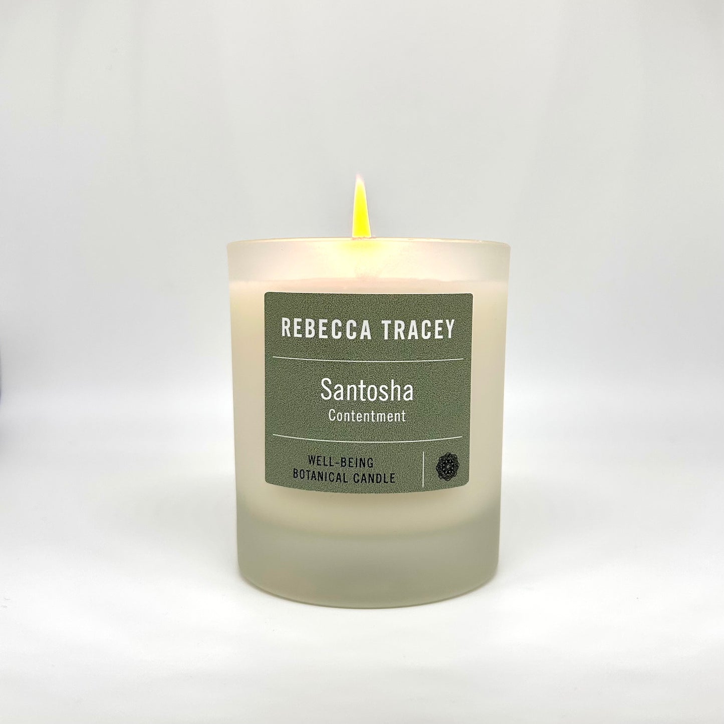 Santosha Rebecca Tracey candle, white frosted glass