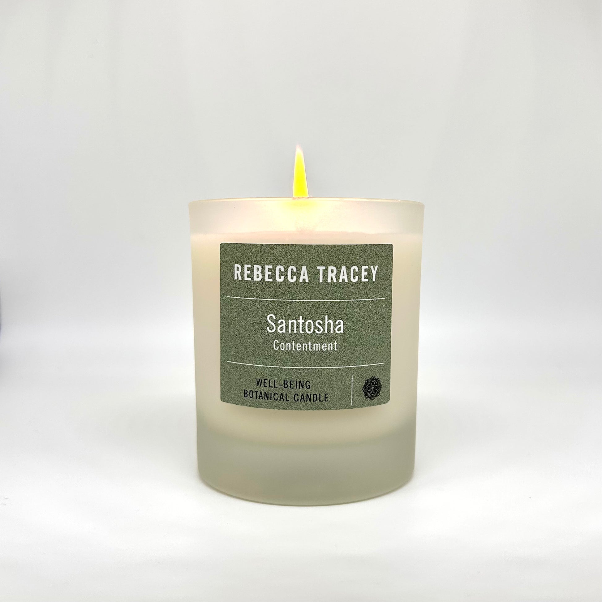 Santosha Rebecca Tracey candle, white frosted glass