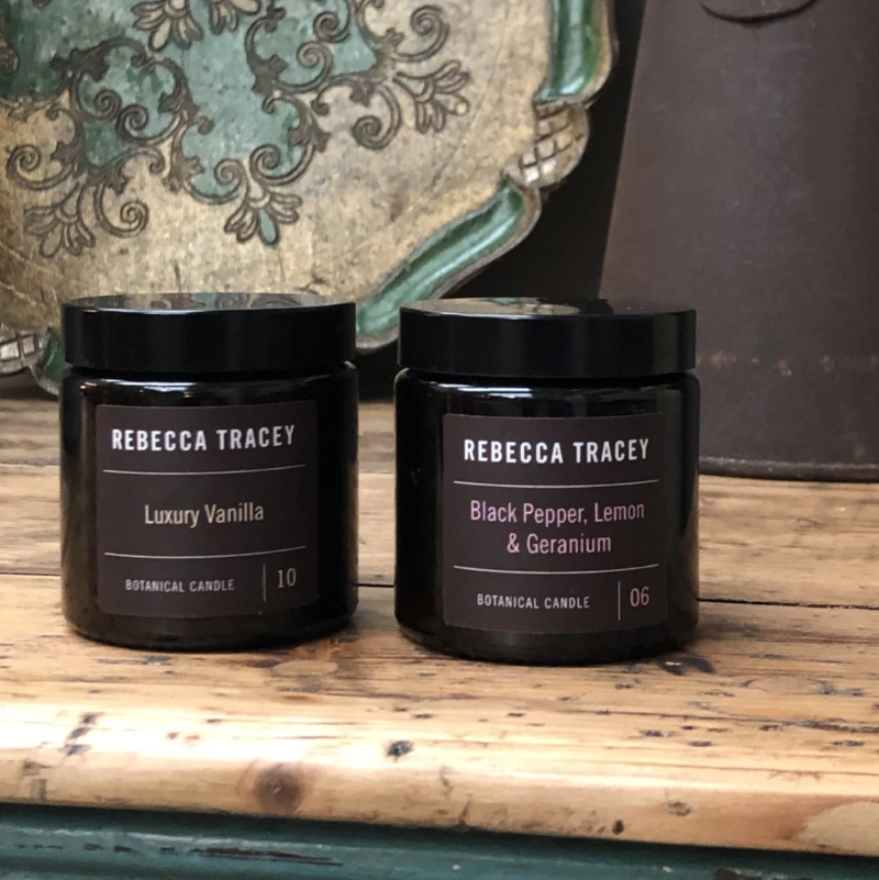 Luxury Vanilla Travel Candle & Black Pepper, Lemon and Geranium Travel Candle